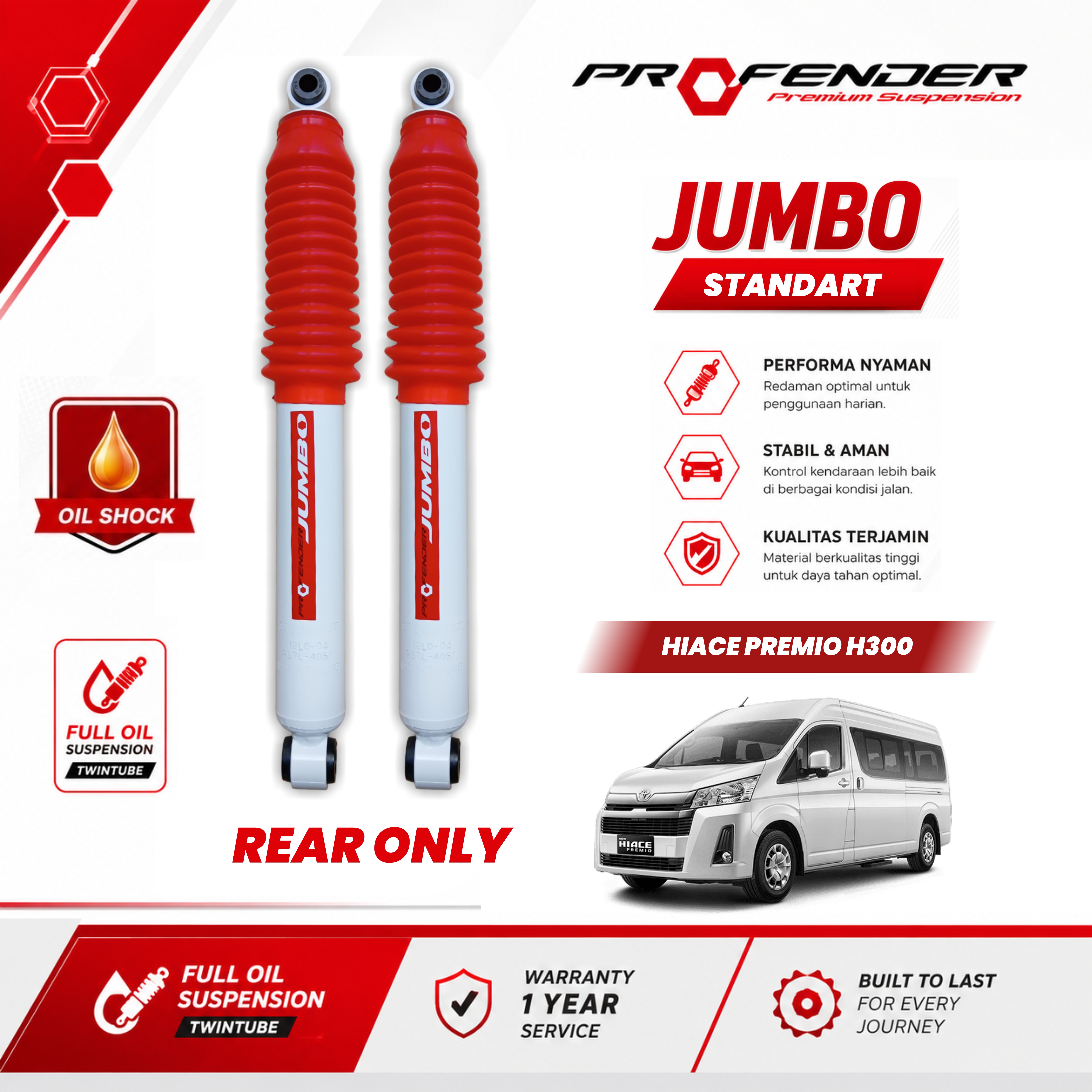 PROFENDER JUMBO OIL SHOCK TOYOTA HIACE PREMIO