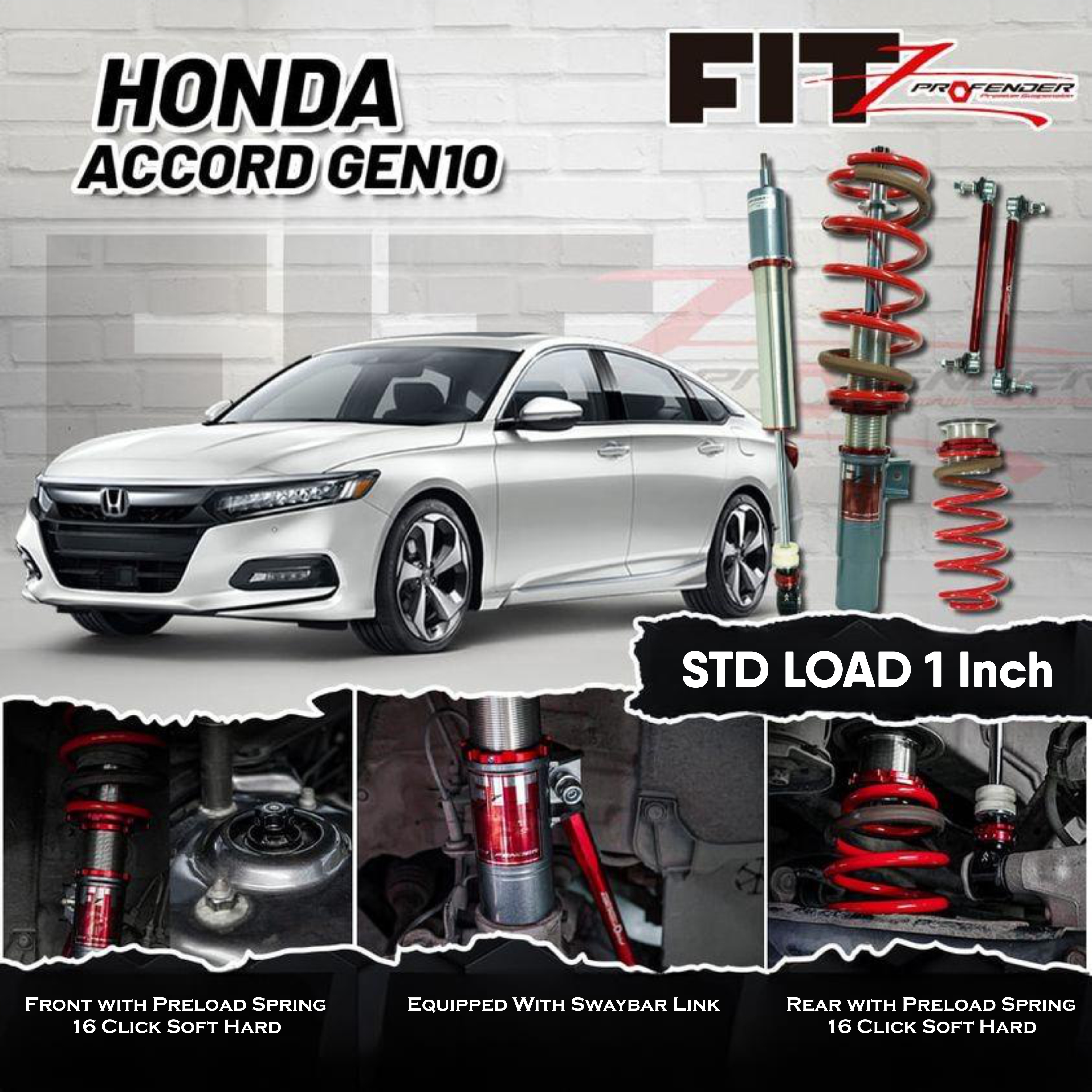 PROFENDER COILOVER FITZ SERIES HONDA ACCORD GEN10 18+