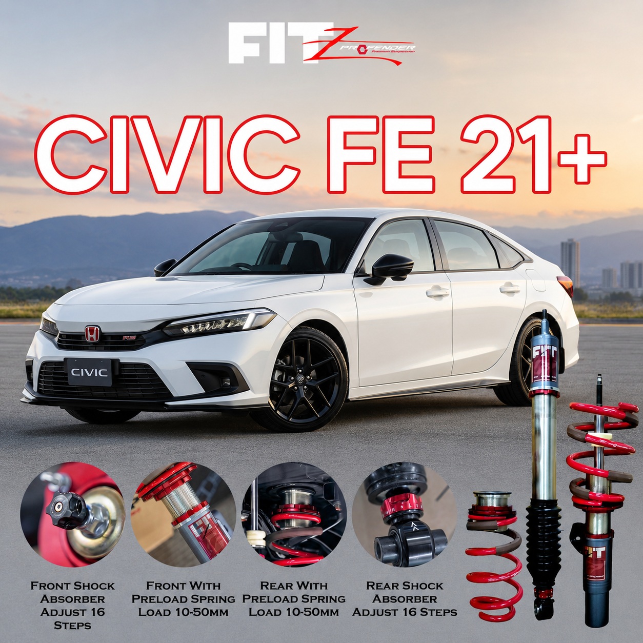 PROFENDER COILOVER FITZ SERIES HONDA CIVIC FE 21+