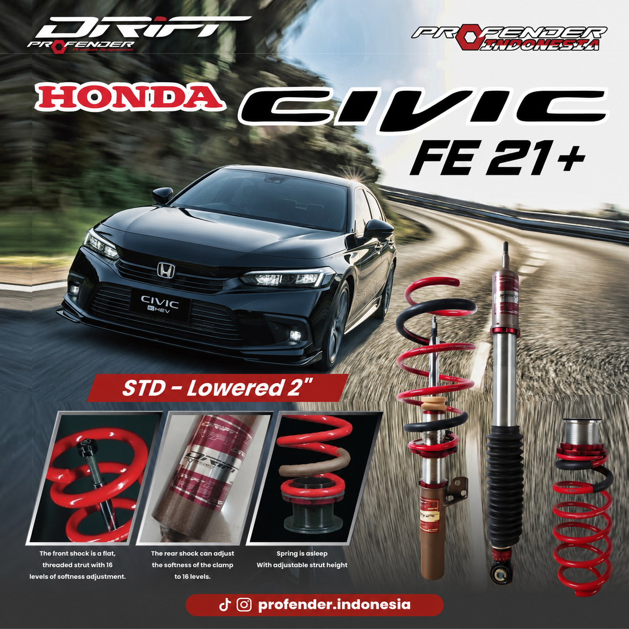 PROFENDER COILOVER DRIFT SERIES HONDA CIVIC FE 21+