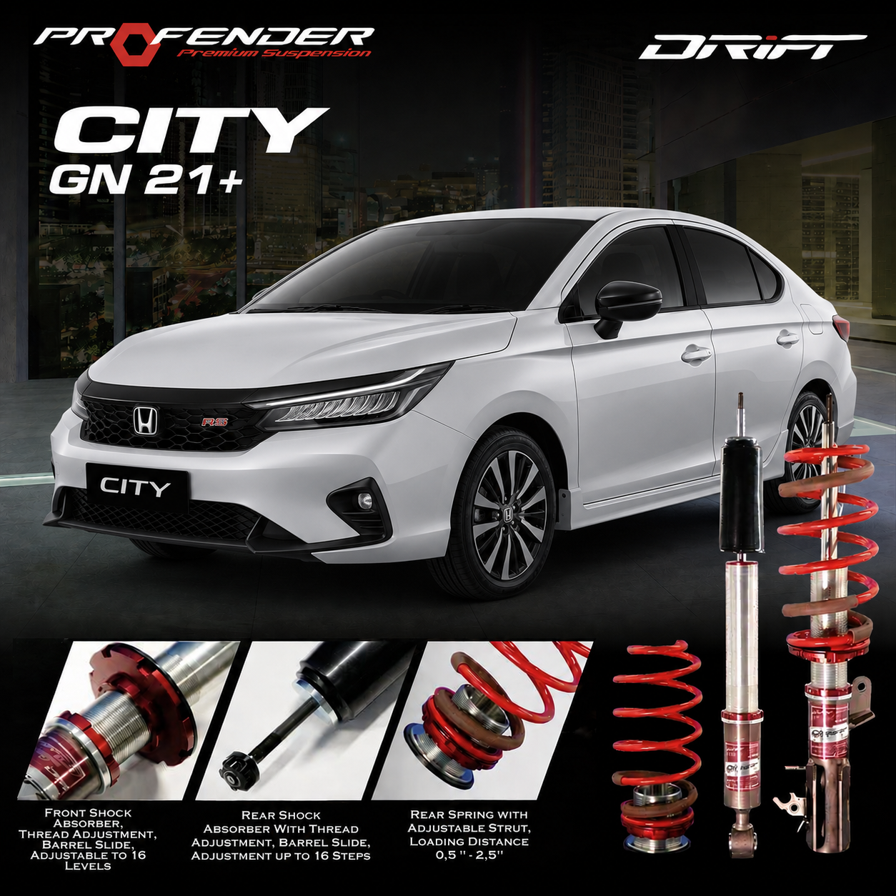 PROFENDER COILOVER DRIFT SERIES HONDA CITY GN 21+