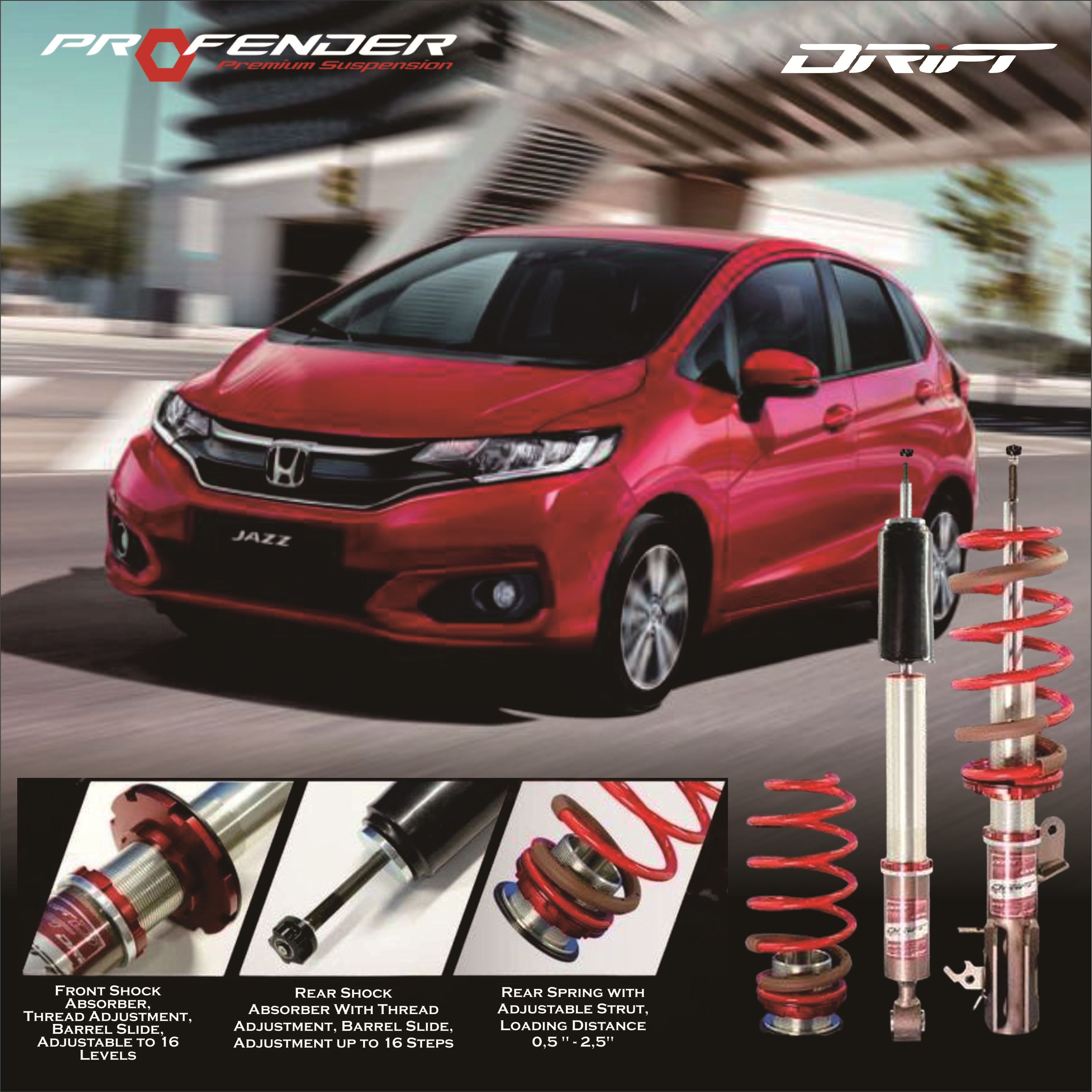 PROFENDER COILOVER DRIFT SERIES HONDA JAZZ GK 14+