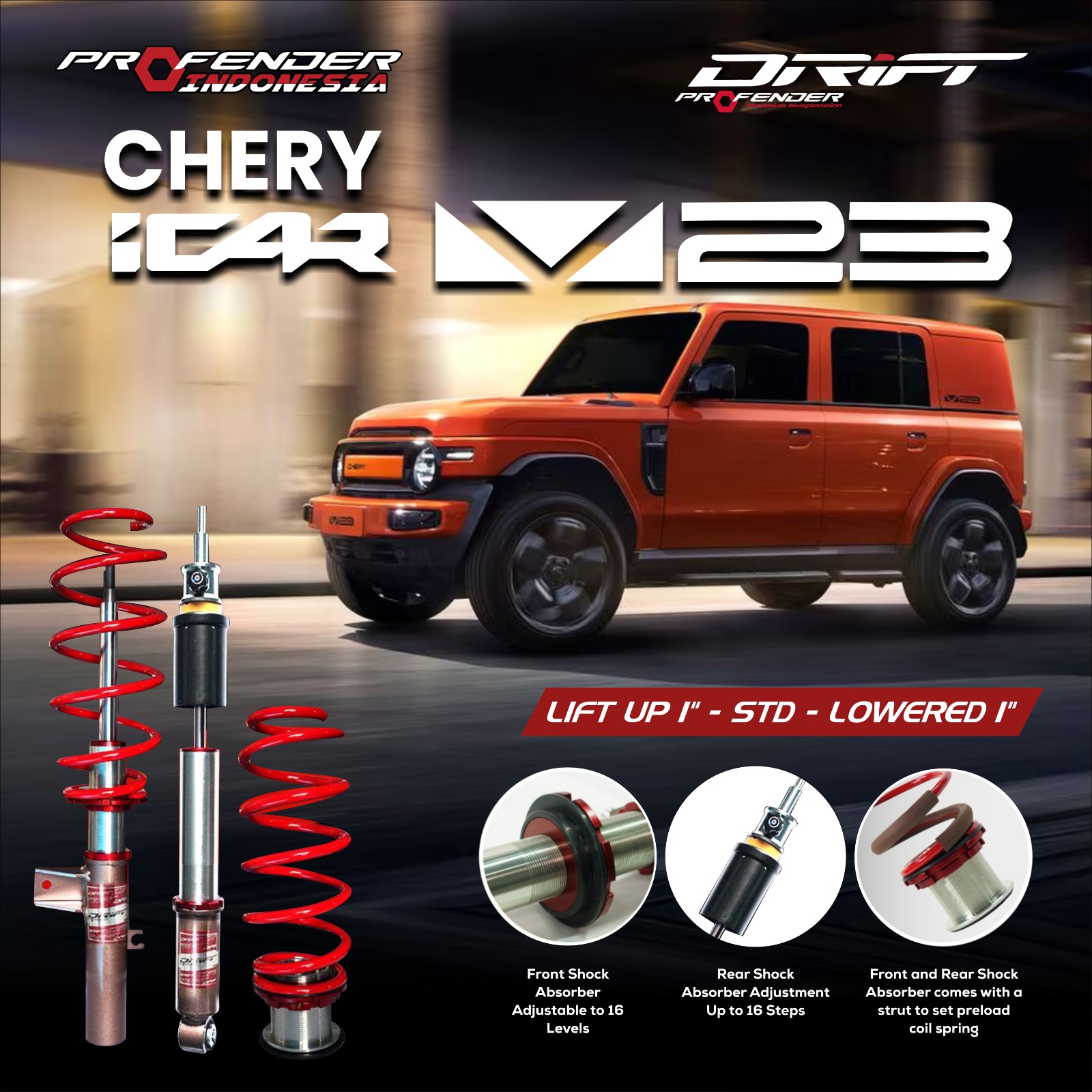 PROFENDER COILOVER DRIFT SERIES CHERY ICAR V23 25+