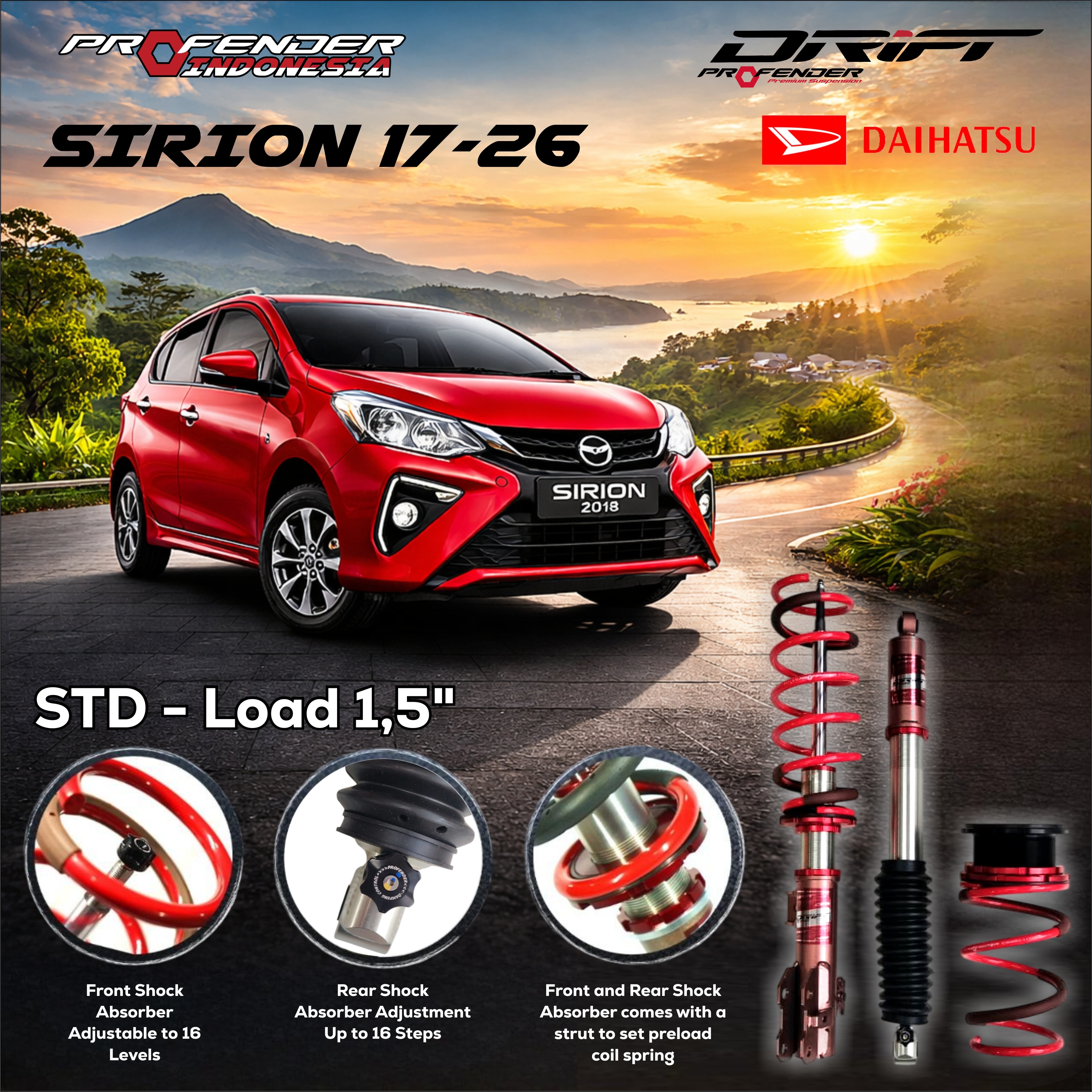 PROFENDER COILOVER DRIFT SERIES DAIHATSU SIRION 17+