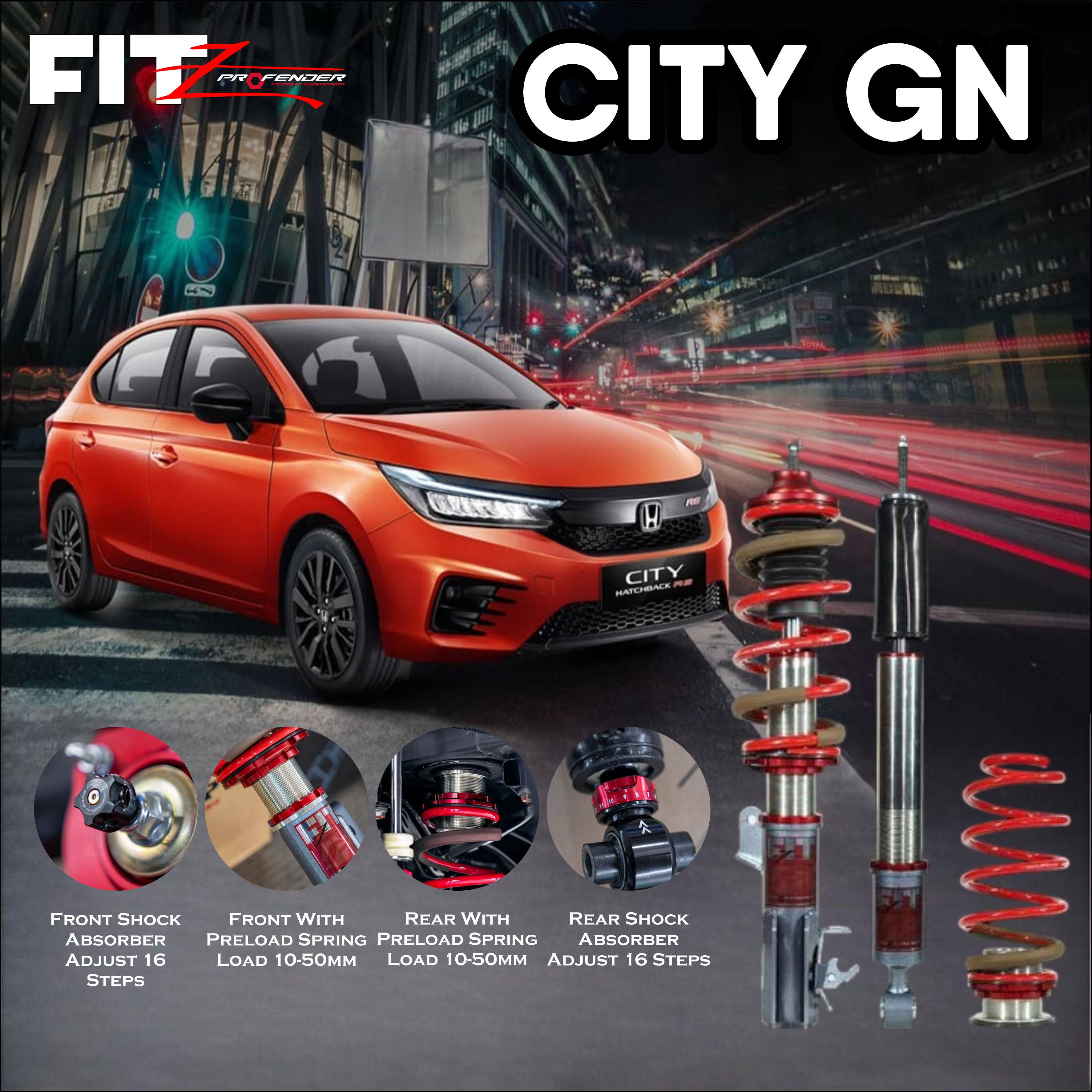 PROFENDER COILOVER FITZ SERIES HONDA CITY GN 21+