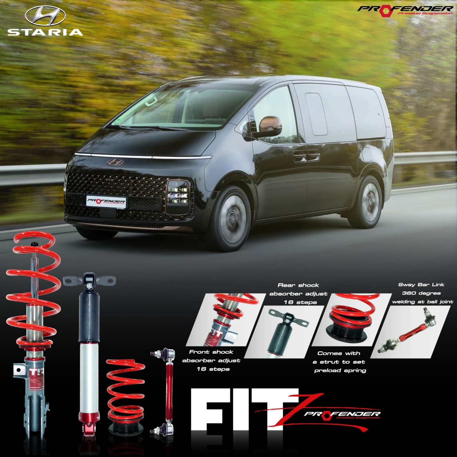 PROFENDER COILOVER FITZ SERIES HYUNDAI STARIA 21+