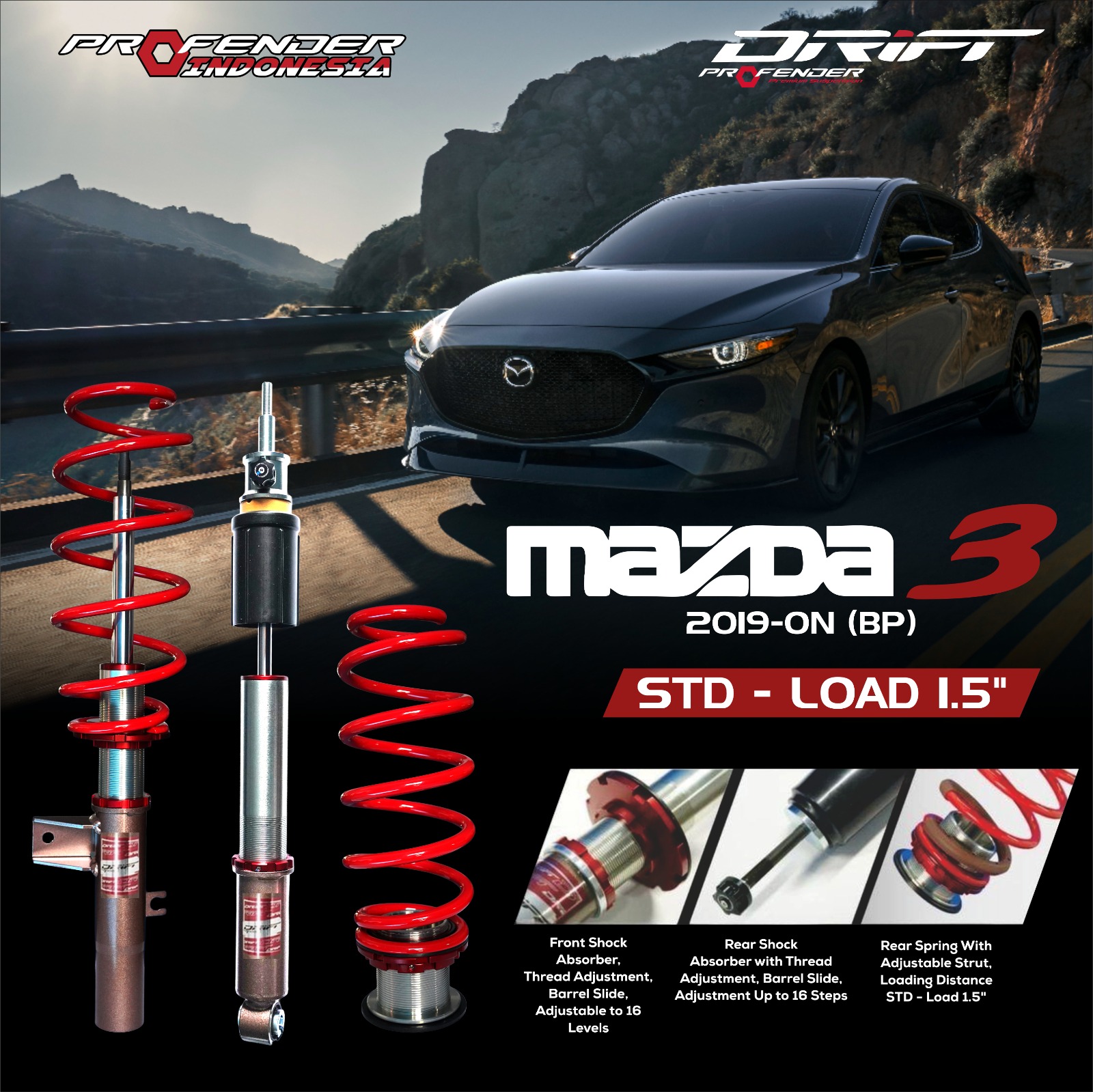 PROFENDER COILOVER DRIFT SERIES MAZDA 3 BP 19+