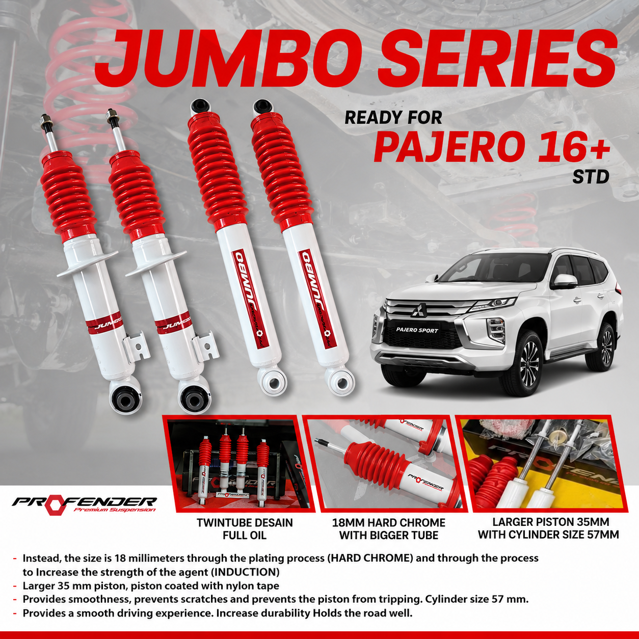 PROFENDER JUMBO OIL SHOCK MITSUBISHI PAJERO SPORT 16+