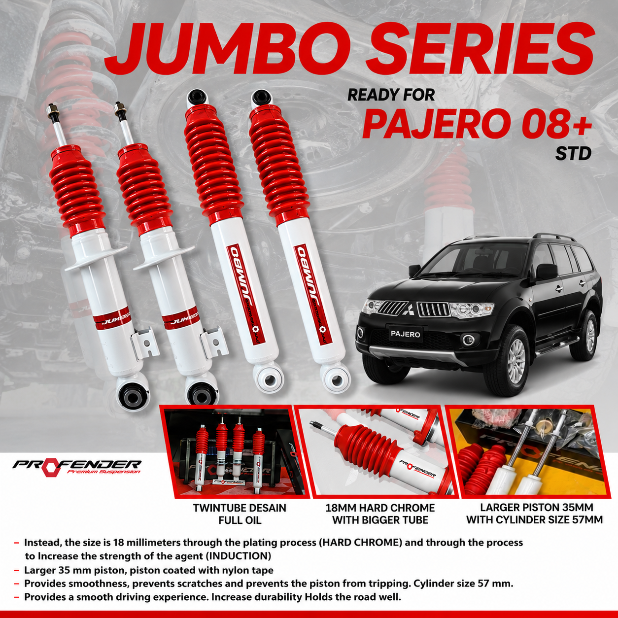 PROFENDER JUMBO OIL SHOCK MITSUBISHI PAJERO SPORT 08+
