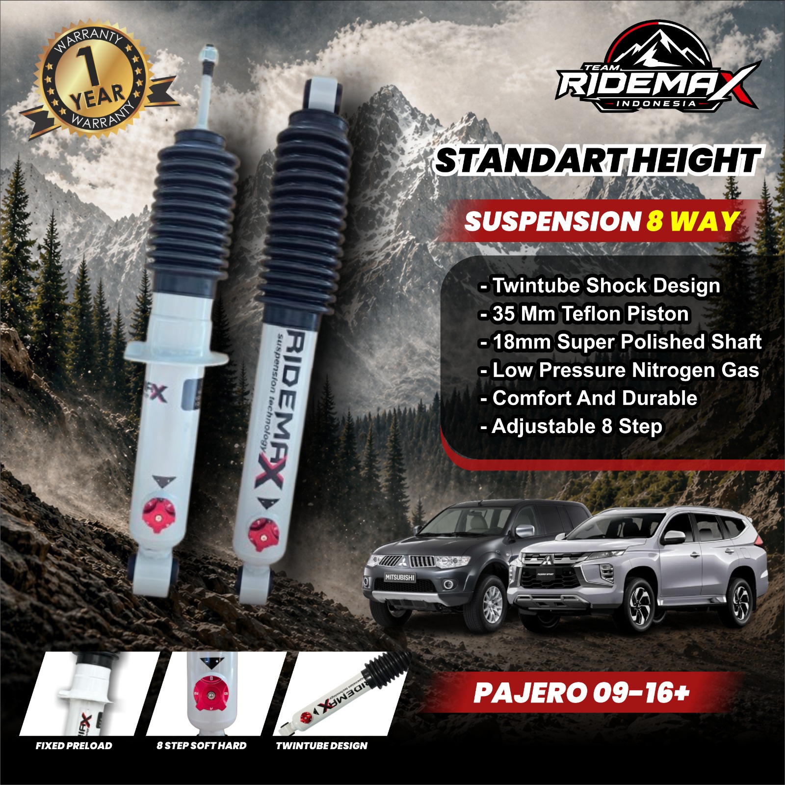 PROFENDER RIDEMAX 8 STEP MITSUBISHI PAJERO SPORT 16+