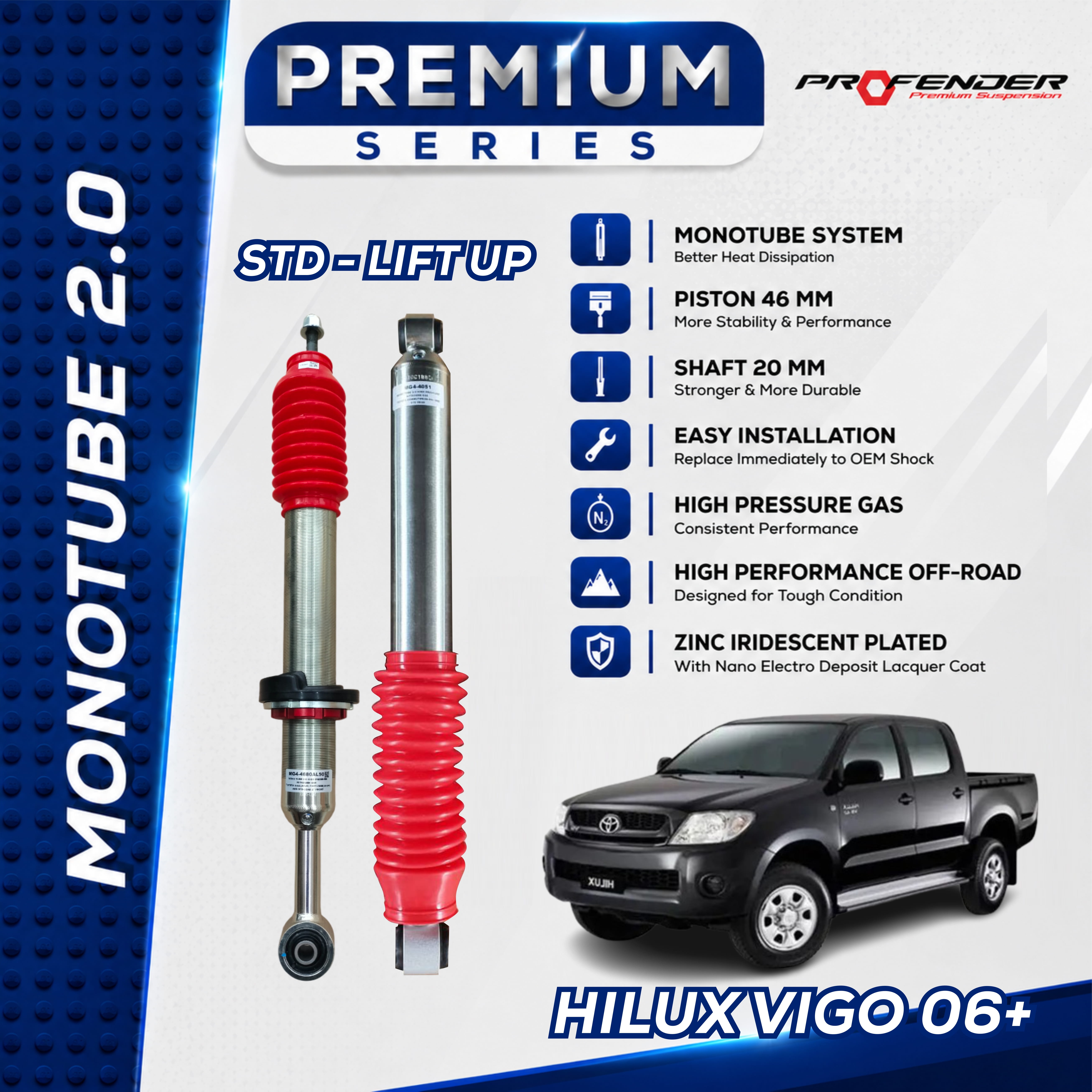 PROFENDER PREMIUM SERIES Monotube 2.0 TOYOTA HILUX VIGO 05+