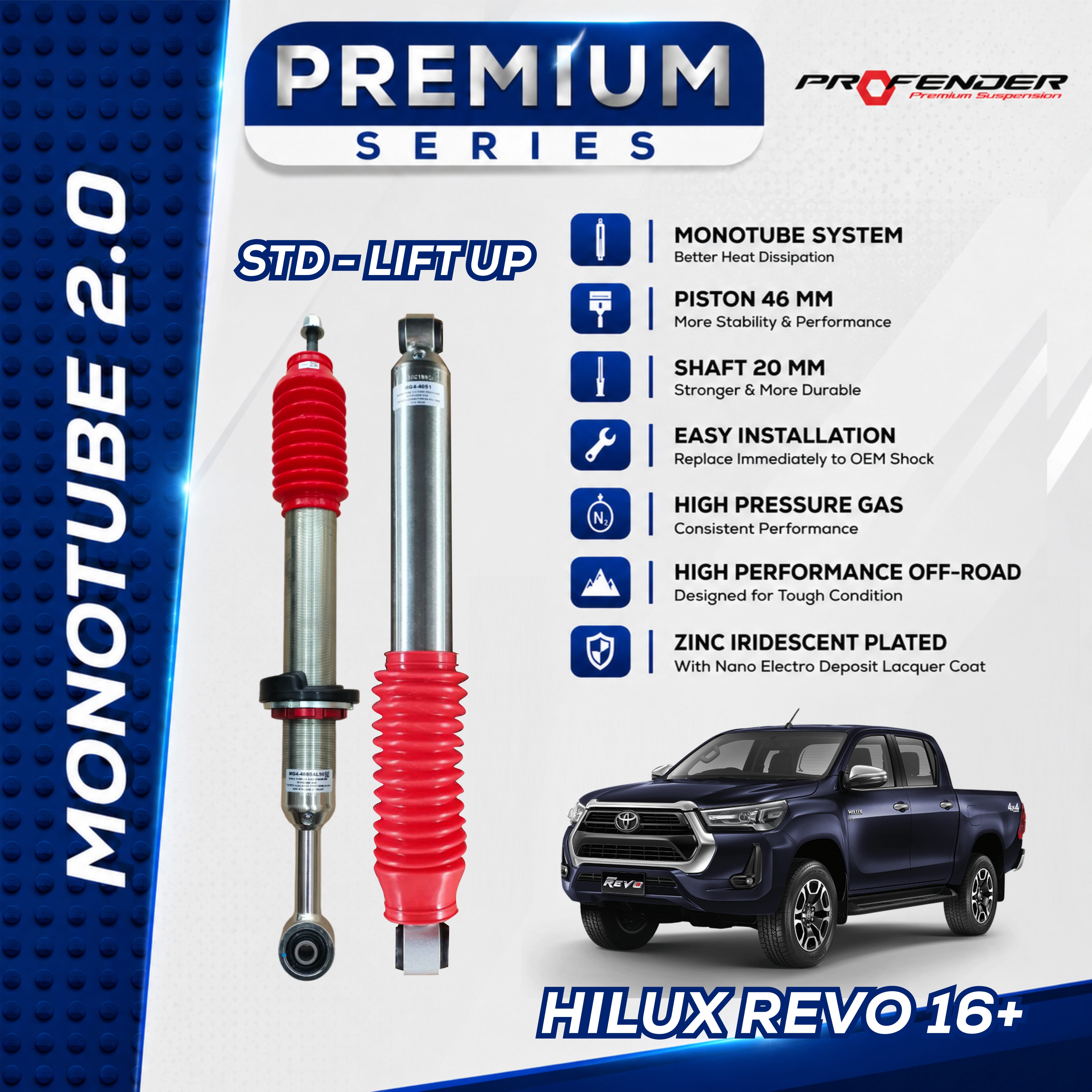 PROFENDER PREMIUM SERIES Monotube 2.0 TOYOTA HILUX REVO 16+