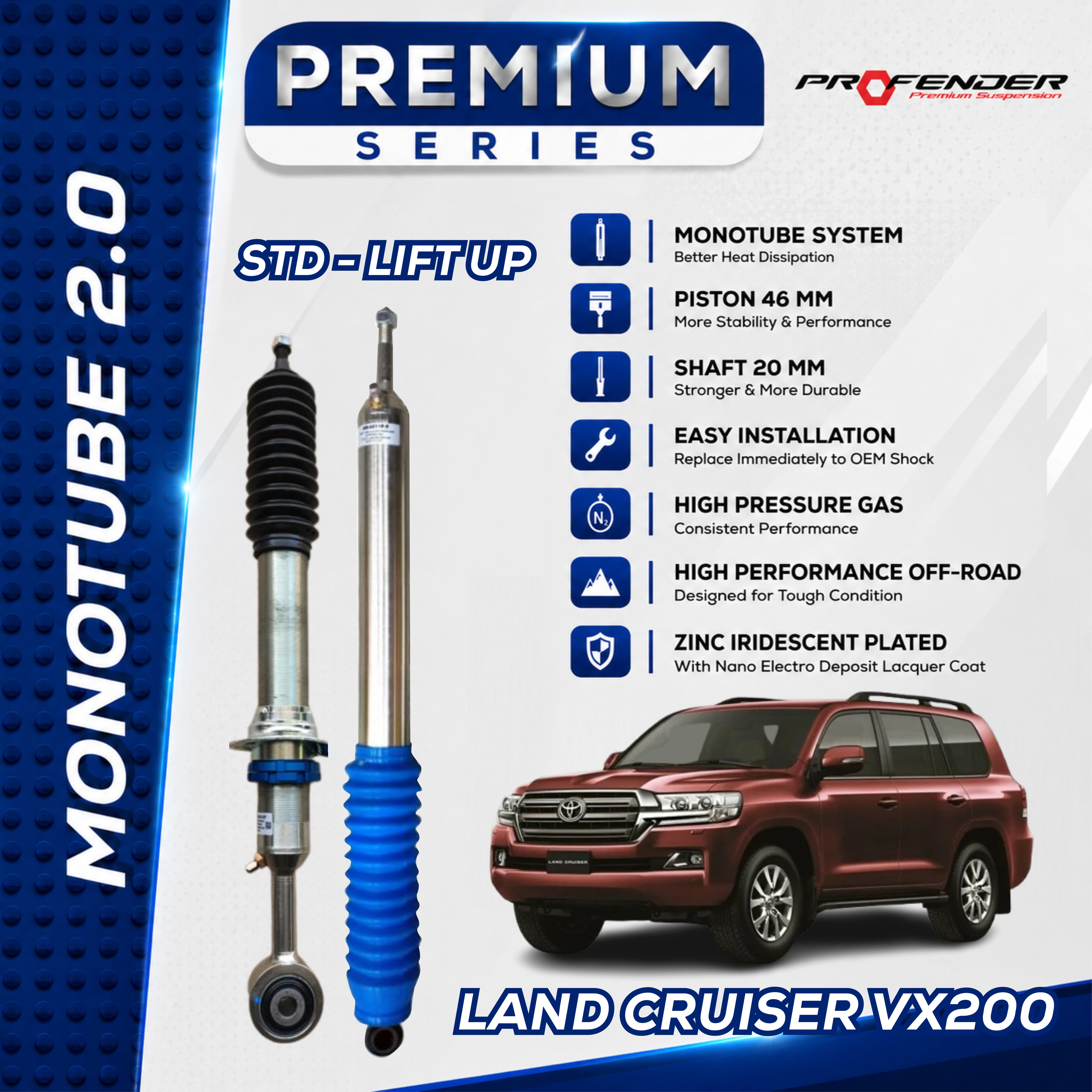 PROFENDER PREMIUM SERIES Monotube 2.0 TOYOTA LAND CRUISER VX200