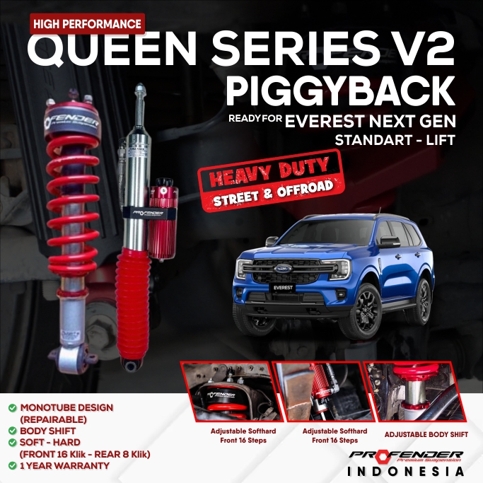 PROFENDER QUEEN SERIES FORD EVEREST 22+ V2/V2+ PIGGYBACK