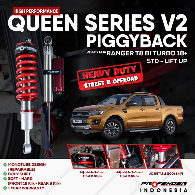 PROFENDER QUEEN SERIES FORD RANGER T8 18+ V2 PIGGYBACK