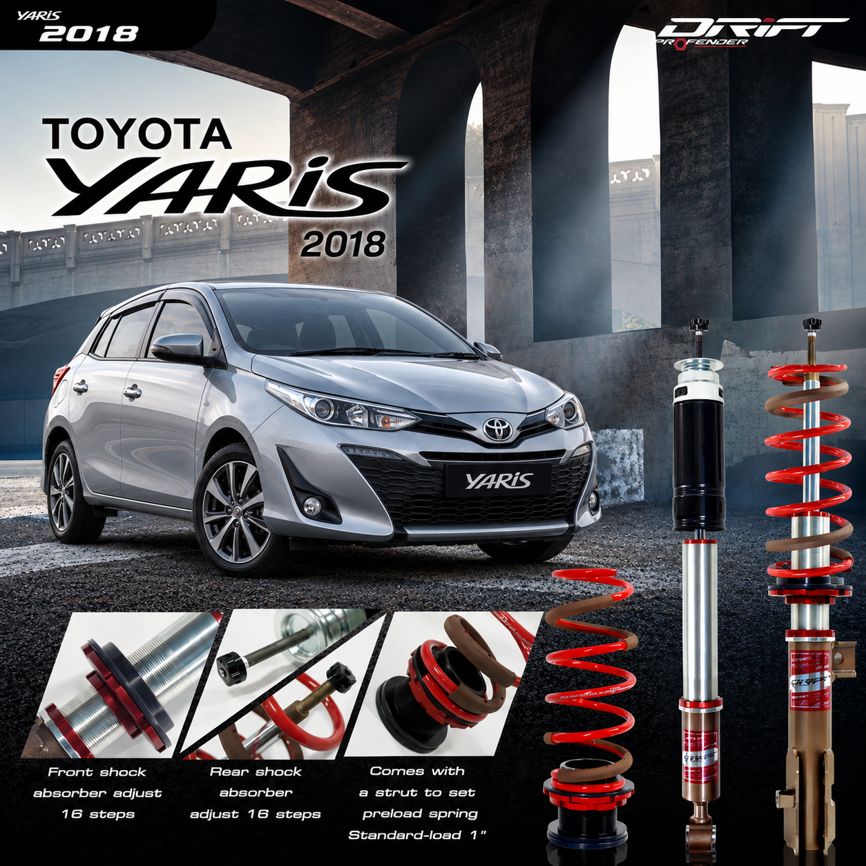 PROFENDER COILOVER DRIFT SERIES TOYOTA YARIS 2018+