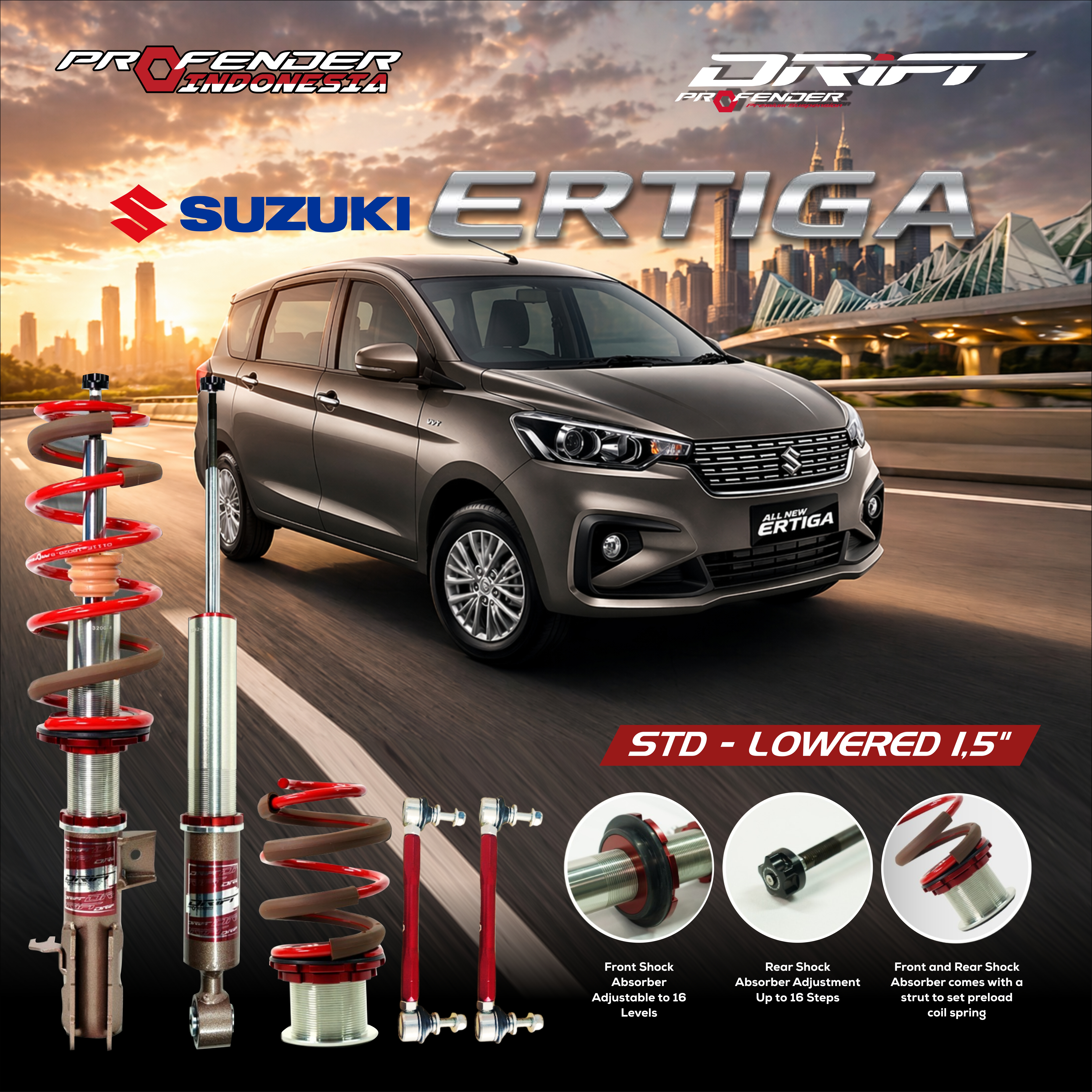 PROFENDER COILOVER DRIFT SERIES SUZUKI ALL NEW ERTIGA 18+