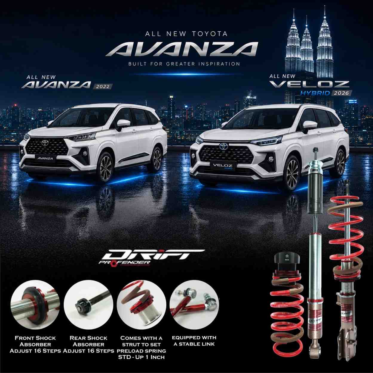 PROFENDER COILOVER DRIFT SERIES TOYOTA ALL NEW AVANZA 22+