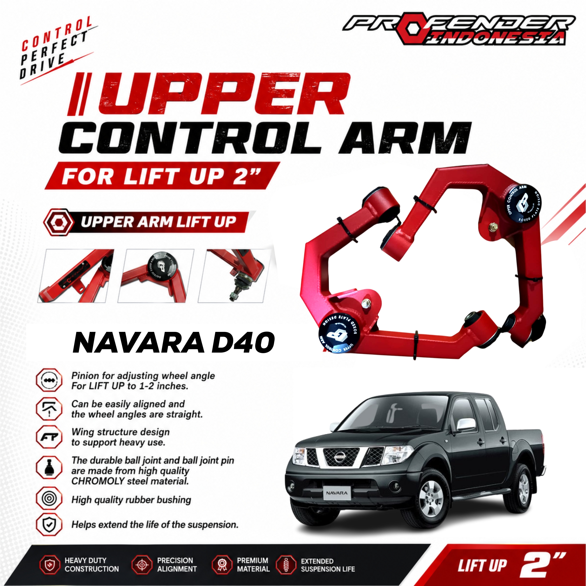 FRONT UPPER CONTROL ARM SERIES NISSAN NAVARA D40