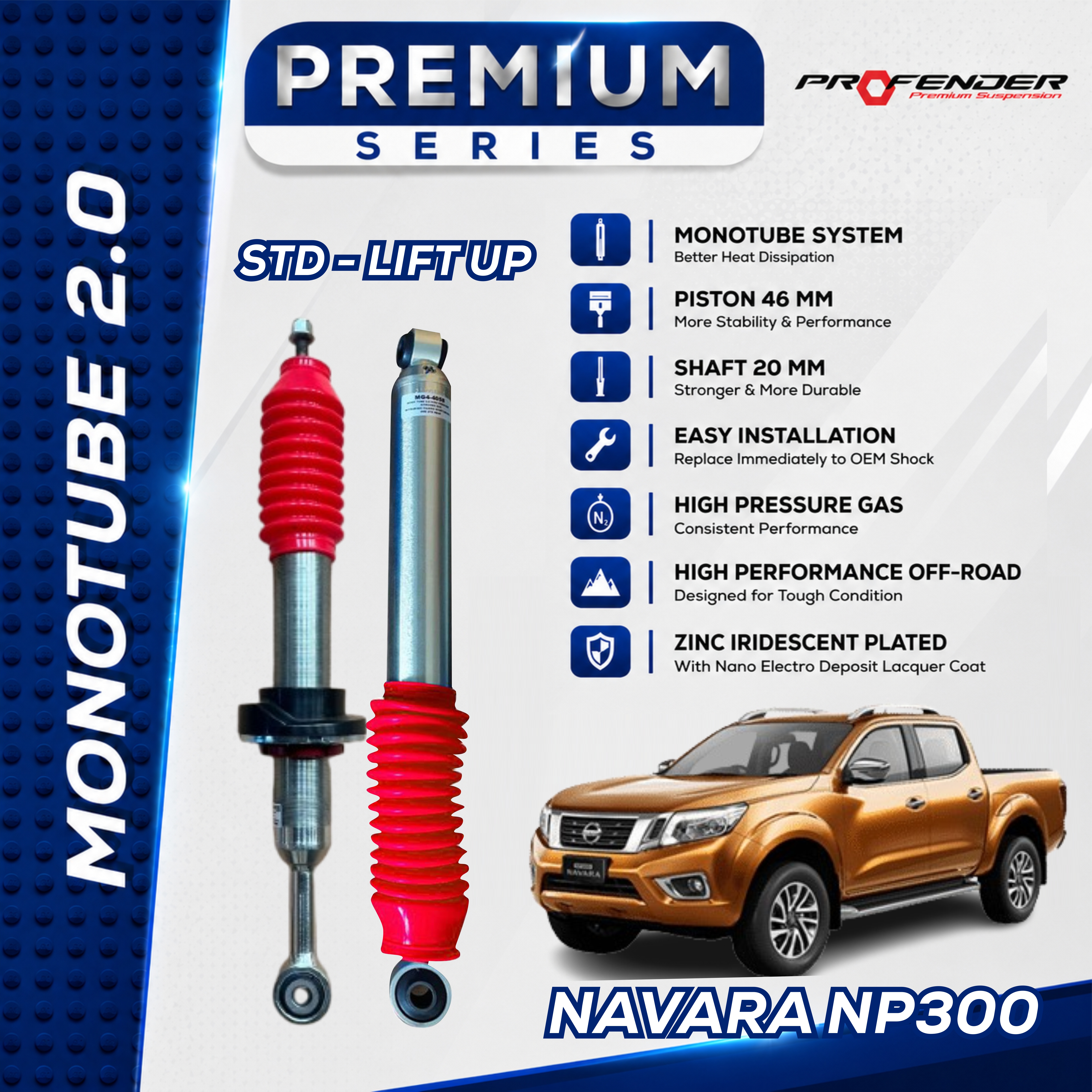 PROFENDER PREMIUM SERIES Monotube 2.0 NISSAN NAVARA NP300