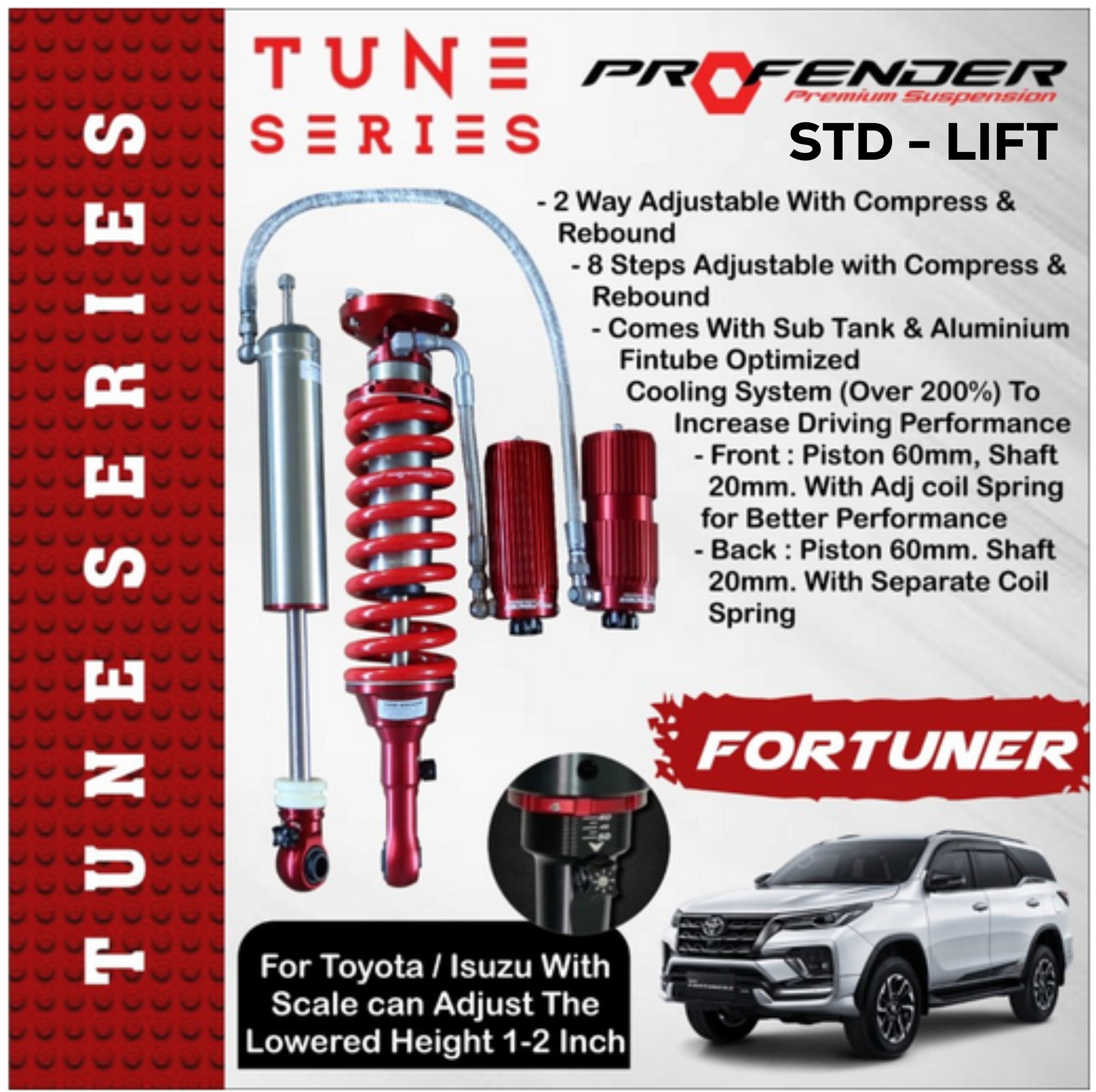 PROFENDER TUNE SERIES 2 WAY TOYOTA FORTUNER 16+