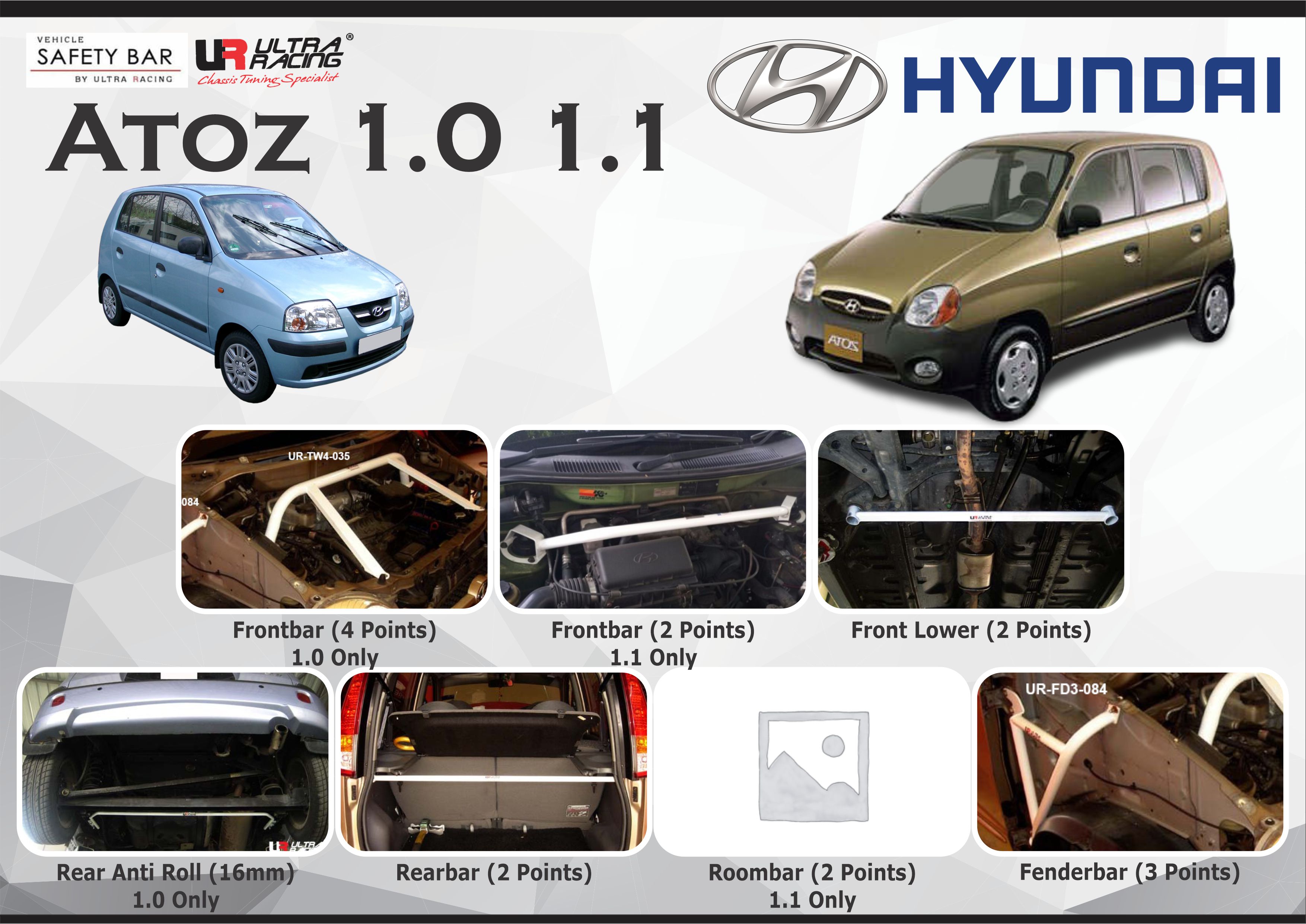 ULTRA RACING STABILISER BAR HYUNDAI ATOS 1.1 03+