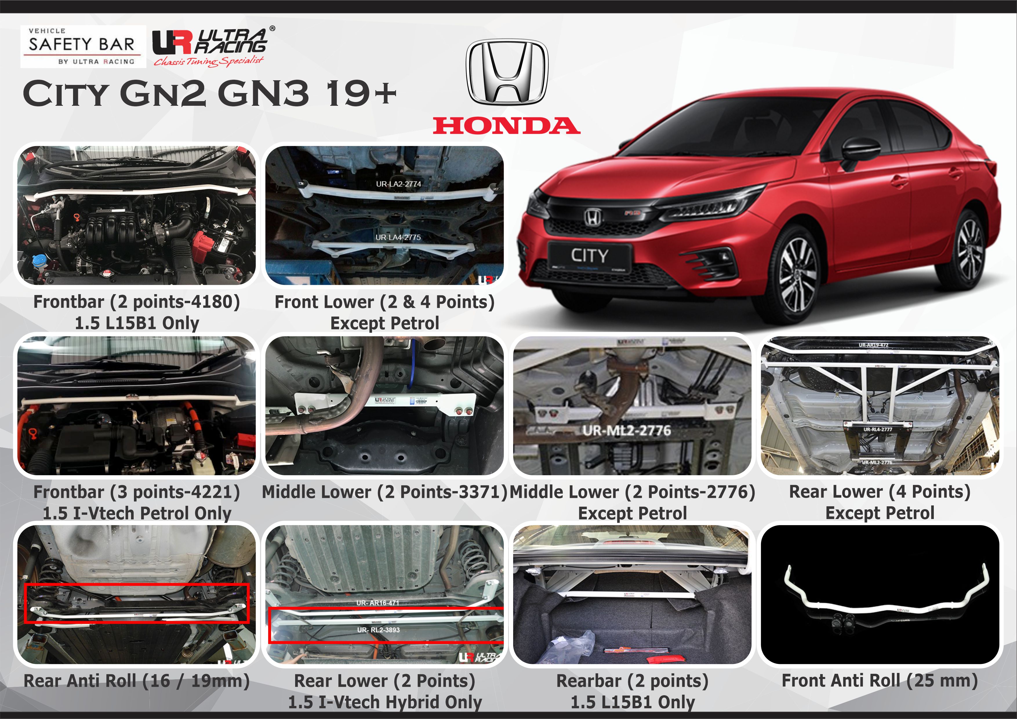 ULTRA RACING STABILISER BAR HONDA CITY GN 19+